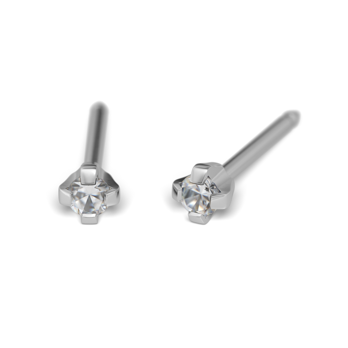 Sensitive by STUDEX® Prong Setting Cubic Zirconia Tube Cube