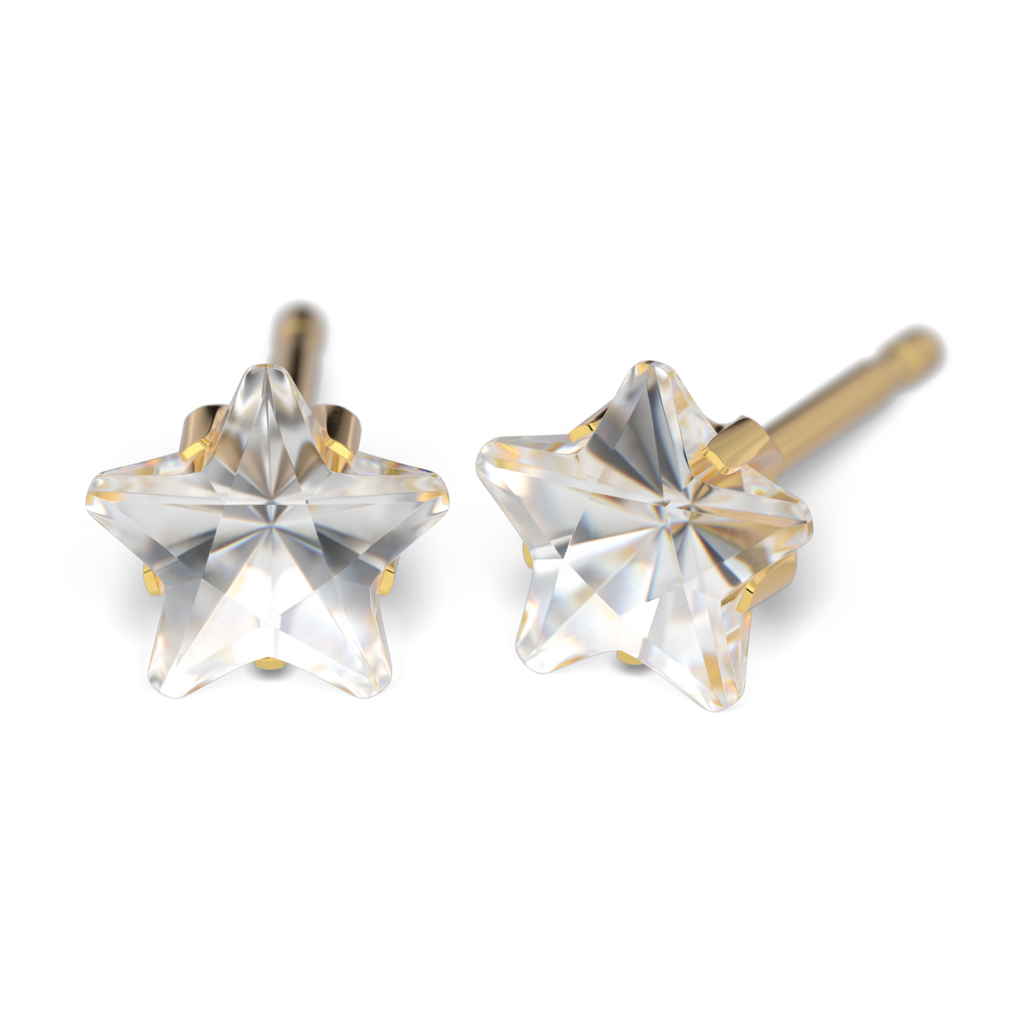 Sensitive by STUDEX® Prong Setting Cubic Zirconia Star Cut Tube Cube